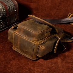 LEATHER DROP LEG BAG BELT POUCH MENS WAIST BAG SHOULDER BAG FOR MEN