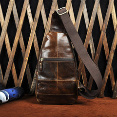 COOL LEATHER MENS SLING BAGs SLING CROSSBODY Backpack CHEST BAG FOR MEN