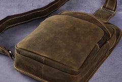 genuine leather sling bags online Leather Chest Bag For Men Cool Leather Sling Bag Mens Sling Crossbody Backpack