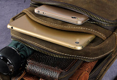 sling leather bags Leather Chest Bag For Men Cool Leather Sling Bag Mens Sling Crossbody Backpack