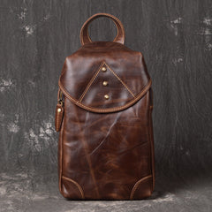 LEATHER MENS COOL SLING BAG CROSSBODY BAG CHEST BAG FOR MEN