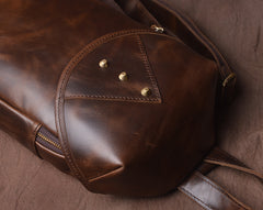 LEATHER MENS COOL SLING BAG CROSSBODY BAG CHEST BAG FOR MEN