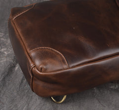 LEATHER MENS COOL SLING BAG CROSSBODY BAG CHEST BAG FOR MEN