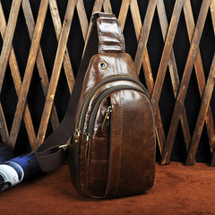COOL LEATHER MENS SLING BAGs SLING CROSSBODY Backpack CHEST BAG FOR MEN