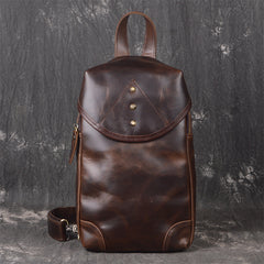 LEATHER MENS COOL SLING BAG CROSSBODY BAG CHEST BAG FOR MEN