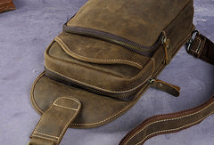 men's leather crossbody sling bag Leather Chest Bag For Men Cool Leather Sling Bag Mens Sling Crossbody Backpack
