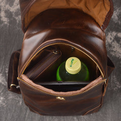 LEATHER MENS COOL SLING BAG CROSSBODY BAG CHEST BAG FOR MEN