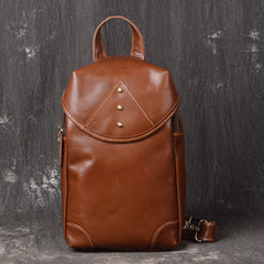 LEATHER MENS COOL SLING BAG CROSSBODY BAG CHEST BAG FOR MEN