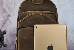 leather cross body sling bag Leather Chest Bag For Men Cool Leather Sling Bag Mens Sling Crossbody Backpack