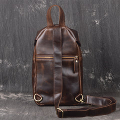 LEATHER MENS COOL SLING BAG CROSSBODY BAG CHEST BAG FOR MEN
