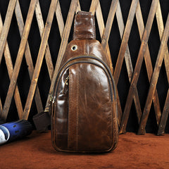 COOL LEATHER MENS SLING BAGs SLING CROSSBODY Backpack CHEST BAG FOR MEN