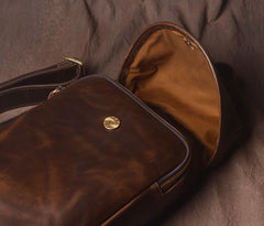 LEATHER MENS COOL SLING BAG CROSSBODY BAG CHEST BAG FOR MEN