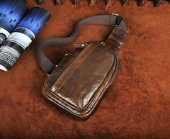 COOL LEATHER MENS SLING BAGs SLING CROSSBODY Backpack CHEST BAG FOR MEN