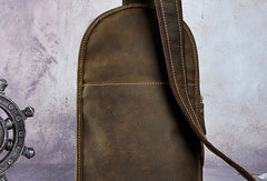 genuine leather sling bags online Leather Chest Bag For Men Cool Leather Sling Bag Mens Sling Crossbody Backpack