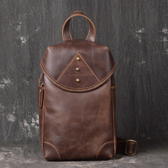 LEATHER MENS COOL SLING BAG CROSSBODY BAG CHEST BAG FOR MEN