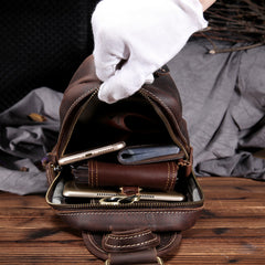COOL LEATHER MENS SLING BAG SLING Shoulder BAG Chest Bag FOR MEN