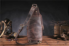 COOL LEATHER MENS SLING BAG SLING Shoulder BAG Chest Bag FOR MEN