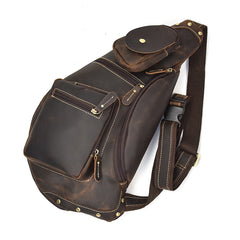 COOL LEATHER MENS SLING BAG SLING Shoulder BAG Chest Bags FOR MEN