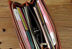 LEATHER MENS Clutch Vintage Coffee Wristlet Bag FOR MEN
