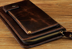 LEATHER MENS Clutch Vintage Coffee Wristlet Bag FOR MEN