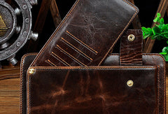 LEATHER MENS Clutch Vintage Coffee Wristlet Bag FOR MEN