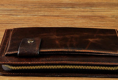 LEATHER MENS Clutch Vintage Coffee Wristlet Bag FOR MEN
