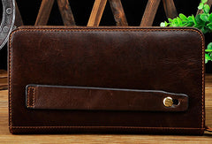 LEATHER MENS Clutch Vintage Coffee Wristlet Bag FOR MEN