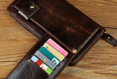 LEATHER MENS Clutch Vintage Coffee Wristlet Bag FOR MEN