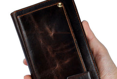 LEATHER MENS Clutch Vintage Coffee Wristlet Bag FOR MEN