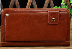 LEATHER MENS Clutch Vintage Coffee Wristlet Bag FOR MEN