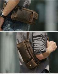 Cool LEATHER MENS FANNY PACK Vintage BUMBAG WAIST BAG FOR MEN