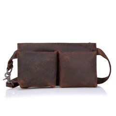 LEATHER MENS FANNY PACK MENS WAIST BAG HIP PACK BELT BAG FOR MEN