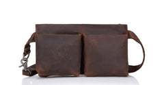 LEATHER MENS FANNY PACK MENS WAIST BAG HIP PACK BELT BAG FOR MEN