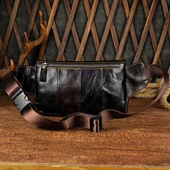 LEATHER MENS FANNY PACK WAIST BAG HIP PACK BELT BAG MEN