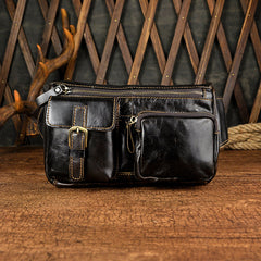 LEATHER MENS FANNY PACK WAIST BAG HIP PACK BELT BAG MEN