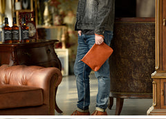 LEATHER MENS Wristlet Wallet Zipper Clutch FOR MEN