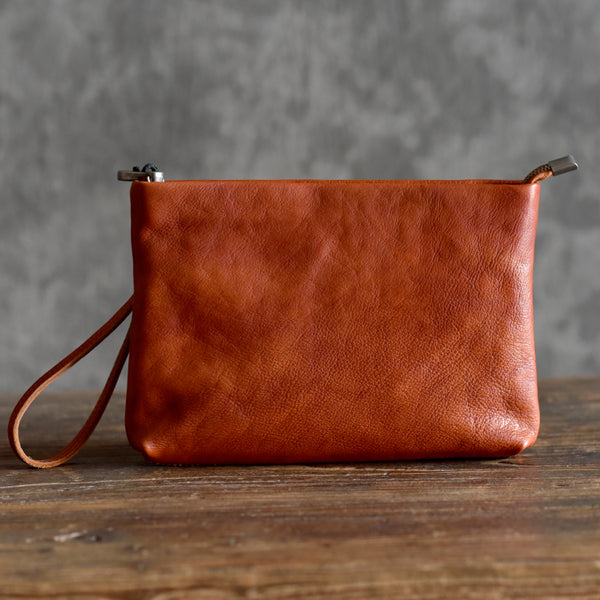 LEATHER MENS Wristlet Wallet Zipper Clutch FOR MEN