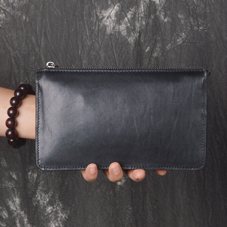 LEATHER MENS Wristlet Wallet Zipper Clutch FOR MEN