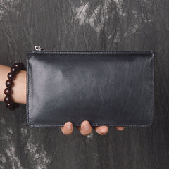 LEATHER MENS Wristlet Wallet Zipper Clutch FOR MEN