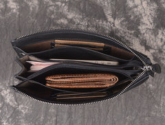 LEATHER MENS Wristlet Wallet Zipper Clutch FOR MEN