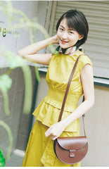 LEATHER Saddle WOMEN SHOULDER BAG Puse Crossbody Bag FOR WOMEN