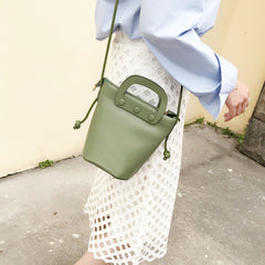 LEATHER WOMEN Bucket Purse Handbag SHOULDER BAG FOR WOMEN