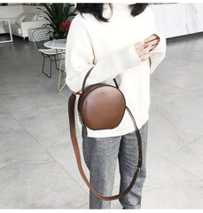 LEATHER WOMEN Circle Handbag Purse SHOULDER BAG Purse FOR WOMEN