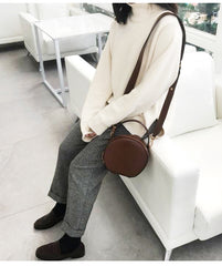 LEATHER WOMEN Circle Handbag Purse SHOULDER BAG Purse FOR WOMEN