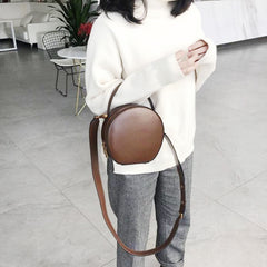 LEATHER WOMEN Circle Handbag Purse SHOULDER BAG Purse FOR WOMEN