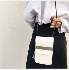 LEATHER WOMEN Small Phone SHOULDER BAG FOR WOMEN With Tassels