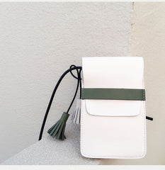 LEATHER WOMEN Small Phone SHOULDER BAG FOR WOMEN With Tassels