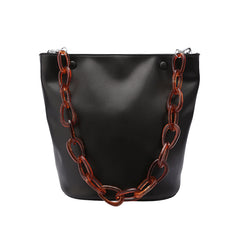 LEATHER WOMENs Black Bucket Purse SHOULDER BAG FOR WOMEN