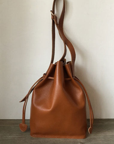 Genuine Leather Bucket Bag Shoulder Bag For Women Leather Crossbody Bag - EverHandmade