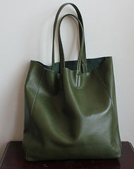 Handmade Vintage Leather Oversize Tote Bag Shoulder Bag Handbag For Women - EverHandmade